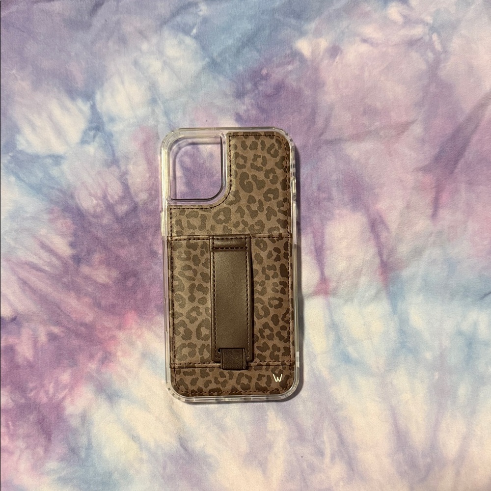 Leopard Print Brown Phone Case with Built-In Strap